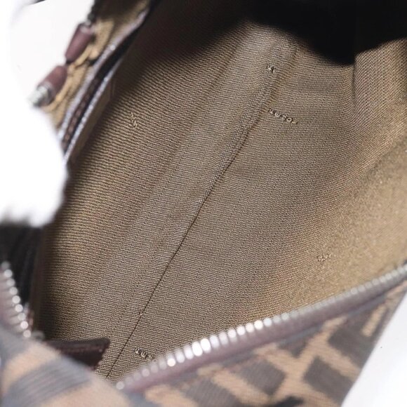 FENDI Zucca Canvas Shoulder Bag Black Brown Auth 129931 - Picture 10 of 16